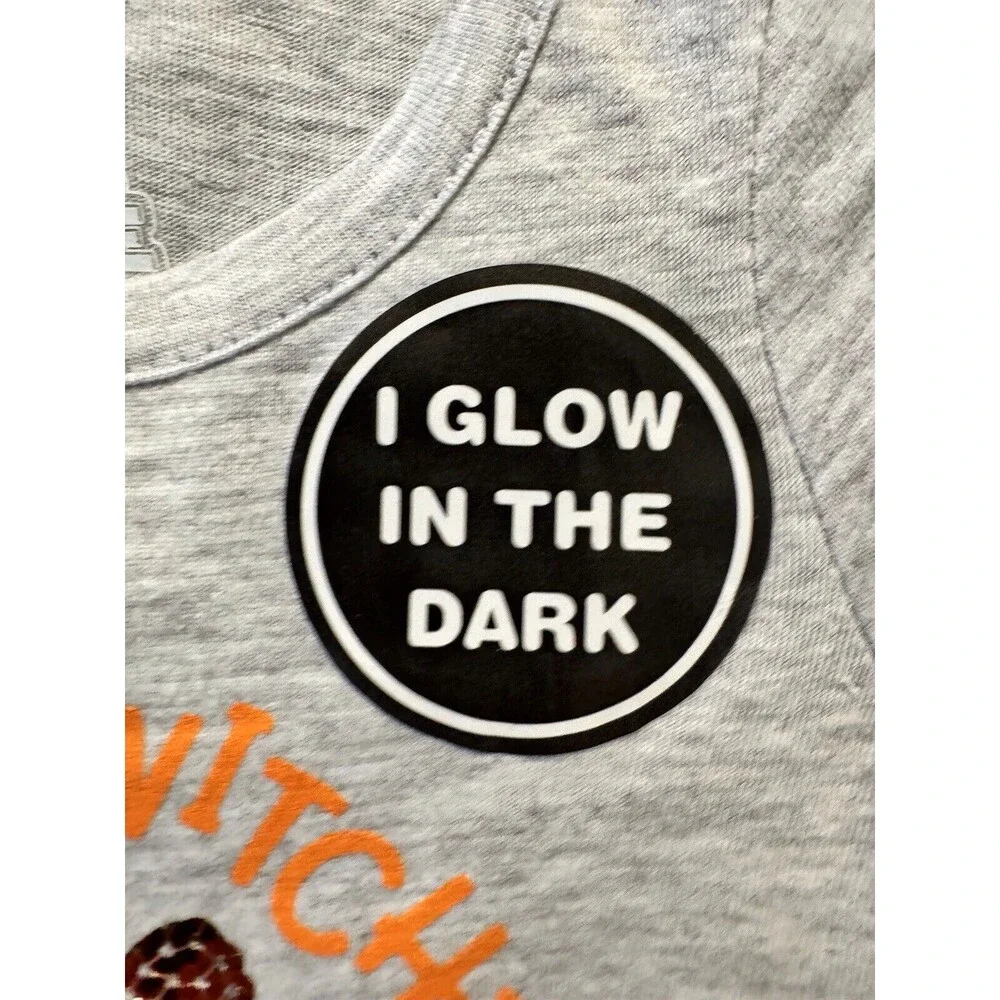Disney junior Minnie girls glow in the dark gray and orange outfit size 12mo